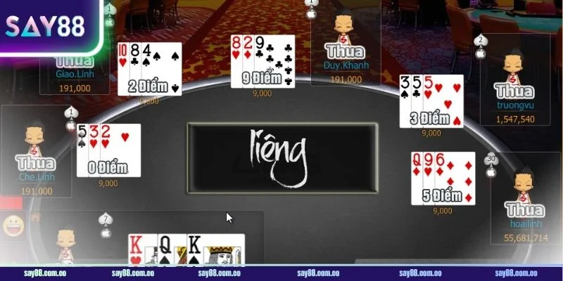 Các bước cụ thể trong cách chơi Liêng tại SAY88.
