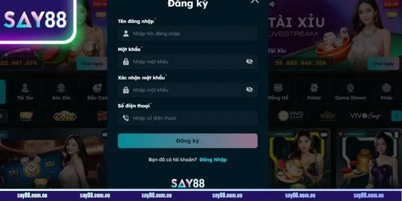 Đăng ký tài khoản SAY88 siêu nhanh với vài bước đơn giản.