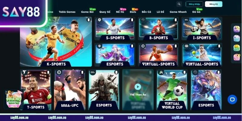 Những lý do không nên bỏ lỡ sảnh cược Sports tại sân chơi SAY88.