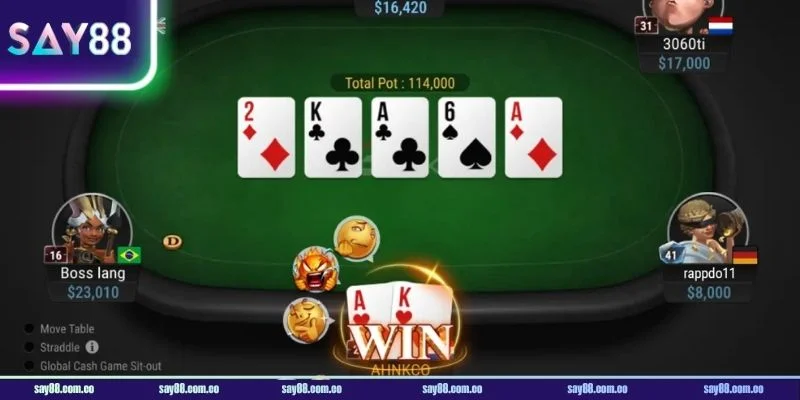 Poker SAY88 là trò chơi Casino có lượt cược đông đảo.